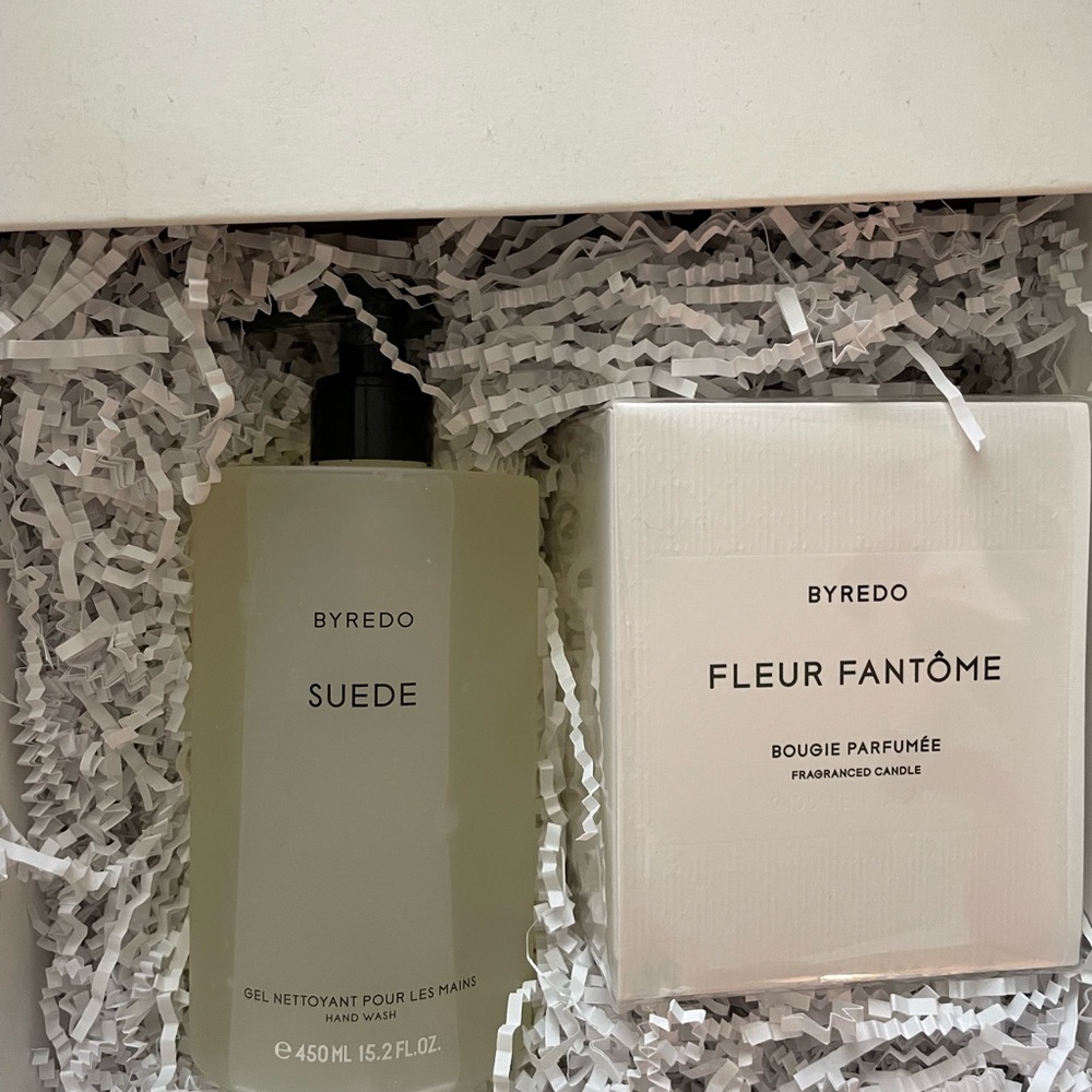 Byredo Suede Hand Wash and Fleur Fantôme Candle Duo